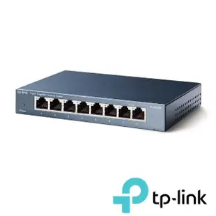 【TP-LINK】TL-SG108 8埠專業級Gigabit桌上型乙太網路交換器(鋼殼)