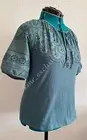 NWT Lucky Brand Embroidered Peasant Top in North Atlantic Size: S MSRP:$69.50