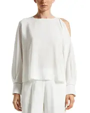 Peserico Silk Blend Cold Shoulder Blouse