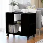 Wooden Coffee Side Table Modern Sofa Lounge Bookshelf Storage Shelf on Wheels