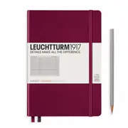 Notebook Hardcover, Squared, 251 Numbered Pages (Port Red) - A5