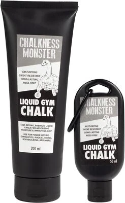Chalkness Monster Liquid Gym Chalk 200mL Bottle - Sweat Resistant Quick Dry