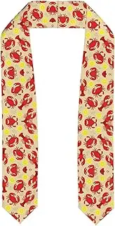 [SKKNT] Lobster And Crab Print Graduation Shawl Stole For Academic Commencements Honor Sash Congratulations Gift