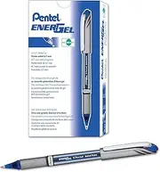 Pentel EnerGel NV Liquid Gel Pen, 0.7mm, Medium Line Capped, Metal Tip, Blue Ink, Box of 12 (BL27-C)