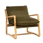 NEW Cafe Lighting Malibu Natural Arm Chair Olive Velvet