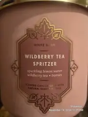 NEW!BATH & BODY WORKS WILDBERRY TEA SPRITZER SCENTED CANDLE 3 WICK 14.5OZ LARGE