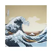 Musubi 68 Under the Waves Hokusai Chirimen Furoshiki Wrapping Cloth