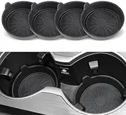 SINGARO Car Cup Holder, 4-Pack Silicone Car Coasters, Universal Non-Slip Recessed Car Interior Accessories (Flower Black)