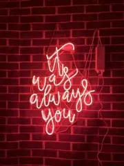 It Was Always You Pink Acrylic 24"x18" Neon Lamp Sign Light With Dimmer