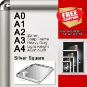 A0 A1 A2 A3 A4 PREMIUM Aluminum Snap poster frame Sign holder wall mount Silver