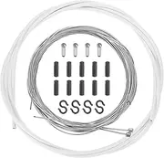 uxcell Bicycle Shift Cable Housing Set Universal Bicycle Brake Gear Shifter Transmission Cable Cycling Shift Wire Housing Replacement Kit for Road Mountain Bicycle Cycling, White