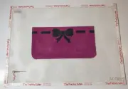 Red Thread Hand Painted Needlepoint Purse Pink Bow Canvas