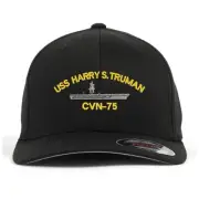 Uss cvn-75 embroidered stretch flex fit baseball cap (size S/M, L/XL, XXL)