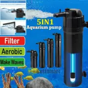 5-in-1 UV Sterilizer Filter Light Oxygen Internal Pump Aquarium Fish Tank Clean