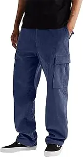 [Generic] Camouflage Pants Winter Solid Color Corduroy Multi Pocket Straight Pants High Street Pants Casual Loose Overalls Trousers Boy 12