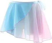 [ZUYPSK] Women Girls Split High-Low Ballerina Skirt AsymmetricalChiffon Wrap Over Scarf Gymnastics Ballet Dance Skirts