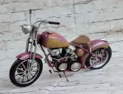 Hand Made Chopper Motorcycle 1:08 Scale Tin Plate Metal Artwork