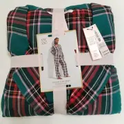 NEW Victoria's Secret Flannel Long Pj Set Evergreen Plaid 2XL XXL