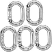 Veemoon 5 Pcs Chain Link Stainless Steel Quick Link Chain Connector Easy to Install Quick Chain Connector Locking Carabiner Chain Hooks for Towing