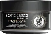 BOTICOMAN ORGANICS | POMADE - Hair and Beard Styling Wax Crème for Men | Non-Greasy Formula & Strong Hold | Accentuates looks by strengthening, styling & shaping tresses & scruffs | All hair types