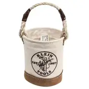 Tool Bucket Mini Small Parts Bag Heavy Duty Natural Canvas Leather Bottom