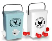 Chicken Feeder and Waterer Set 3 Gal/26 Pounds Hanging Automatic poultry Waterer