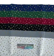 Moda Fabric 6 pc Candy Bar Gold Polka Dot Cotton Quilt Fabric 13 x 11-1/2" each