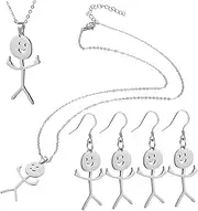 [DEARMAMY] 2 Sets Women Necklace Earrings Fashionable Necklace Hook Earrings Teen Girls Jewelries Set