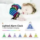 Digital Pyramid Bedside Clocks Alarm Clock Thermometer Meter Number Clock