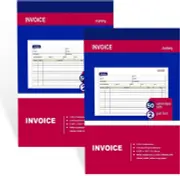 Small Business Invoice Book 2-Pack, Carbonless Receipts, 50 Sets/Book