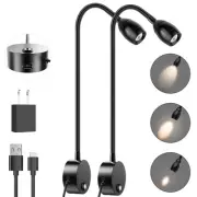 Wall Mounted LED Reading Light with 15" Flexible Gooseneck, Focused Adjustabl...