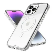 iPhone 15 Plus Transparent Drop-Resistant Case Cover - Strong Build, MagSafe Compatible, Scratch Protection, Shock Absorption - Clear White