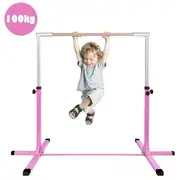 Costway Gymnastics Bar Junior Training Bar Horizontal Kip Bar Sports Adjustable Height Home Gym Equipment Pink
