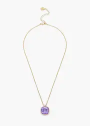 [Taking Shape] Taking Shape Square Jewel Drop Necklace in Amethyst - Women's Accessories Amethyst