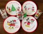 Pottery Barn Kids Melamine Mickey Mouse Christmas 4 Plates 4 Cups Set Of 8 New