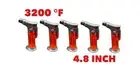 butane refillable torch lighter jet flame adjustable wind proof 3200 °F (RED)