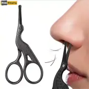 Stainless Steel Round-Tip Scissors - Crane-Shape Nose, Beard & Eyebrow Trimmer