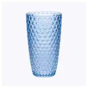 Set of Four Blue Geometric Acrylic Stemless Highball Glass