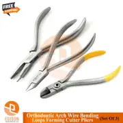 Set Of 3 Dental Bird Beak Tweed Loop Forming Ortho Wire Bending Hard Wire Cutter