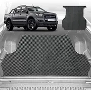 Outback GT 6D Diamond Ute Tub Mat for Ford Ranger (PX2 Dual Cab Ute) 2015-2018 (with Spray on Liner or no Liner) - Heavy-Duty - Durable Material - Scratch-Proof - Non-Slip - Waterproof - Black