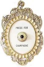 Ring Mini Press for Champagne Button, Halloween Vintage Champagne Wine Doorbell Creative Tabletop Decoration Doorbell Champagne Themed Decor Wall Plaque Ornament Gift (Gold)