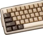 Mechkeeb 164 Key Whipped Coconut Latte Theme Keycaps Cherry Profile UV Print PBT+PC Shine Through Keycaps for MX 61/64/68/84/87/100/104/108 MX Mechanical Keyboard (Whipped Coconut Latte 164)