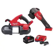 Milwaukee Cordless 18V Compact Bandsaw W/ Angle Grinder + 8.0ah Starter Kit