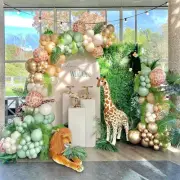 Jungle Animal Balloon Arch Kit - 200 Count, Green, Pink, White - Balloon Arch Ki