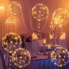 7pcs Glow in The Dark Light Up Balloons 20inch Transparent Led Balloons Party