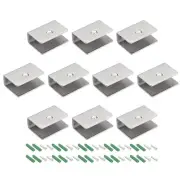 10pcs Glass Shelf Brackets Stainless Steel Glass Clamp Rectangle for 8-12mm