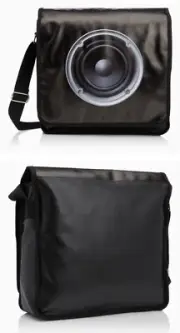 NWT WANTED COLLECTION BLACK SPEAKER MESSENGER CROSSBODY BAG BY KIRK TIJL
