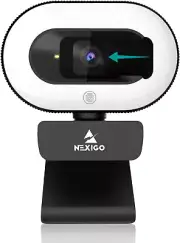 Nexigo Streamcam N930E with Software, 1080P Webcam with Ring Light