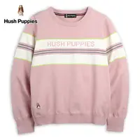 在飛比找Yahoo奇摩購物中心優惠-Hush Puppies 線衫 女裝配色條紋品牌英文字圓領線