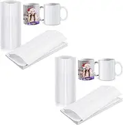 140Pcs Sublimation Shrink Wrap Film 5X10 Inch Heat Transfer Shrink Film Shrink Wrap Bags White Shrink Wrap Bands for Mug